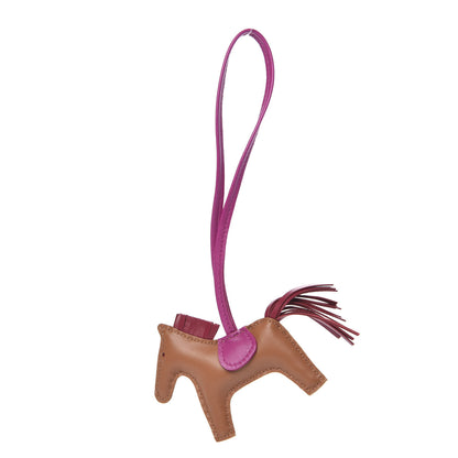 Hermes Milo Lambskin Grigri Rodeo Horse Bag Charm PM Gold Rubis Rose Poupre 1 of 4