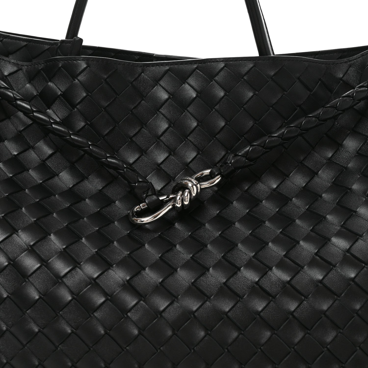 Bottega Veneta Nappa Intrecciato Large Andiamo Shoulder Bag Black 7 of 9