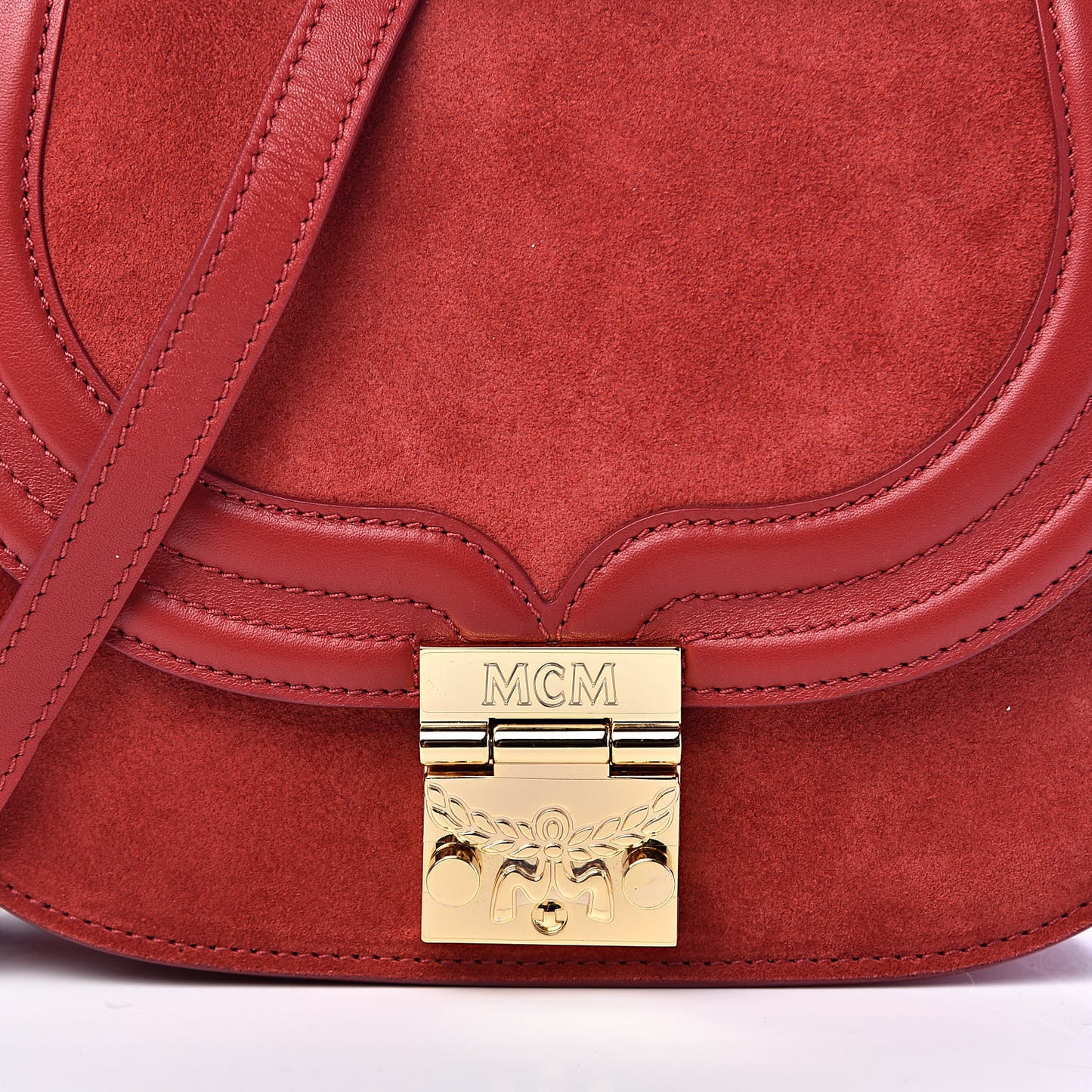 Suede Calfskin Trisha Small Shoulder Bag Red