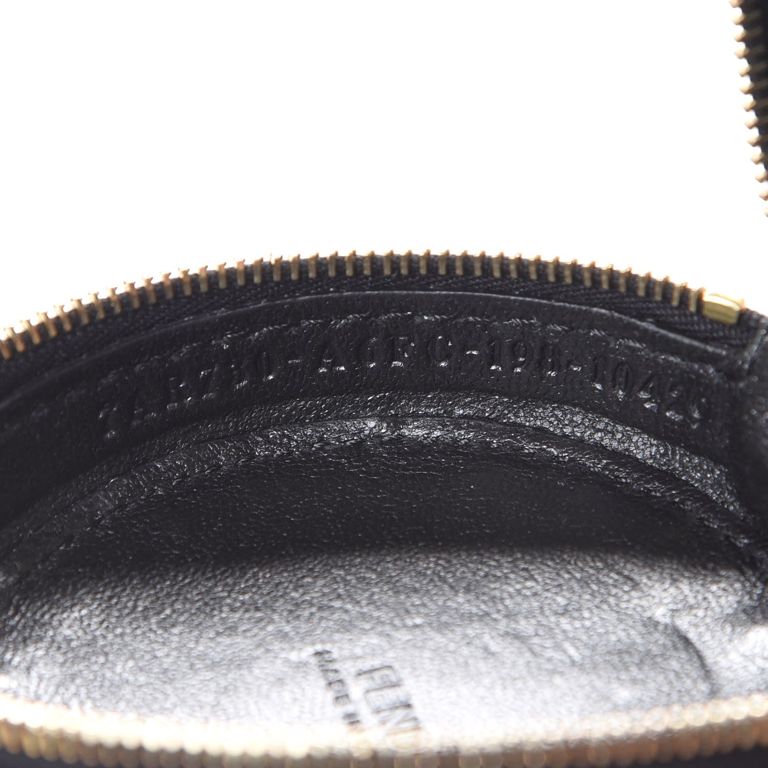Fendi Calfskin FF 1974 Embossed Help Bag Charm Maya Black 5 of 7