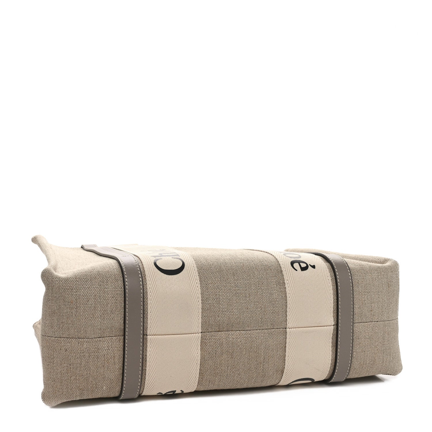 Chloe Cotton Calfskin Medium Woody Ribbon Tote Musk Grey 4 of 10
