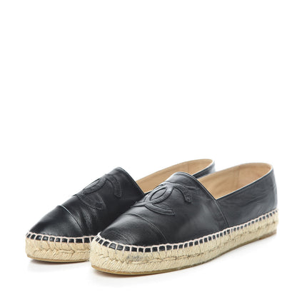 Chanel Lambskin CC Espadrilles 40 Black 3 of 10