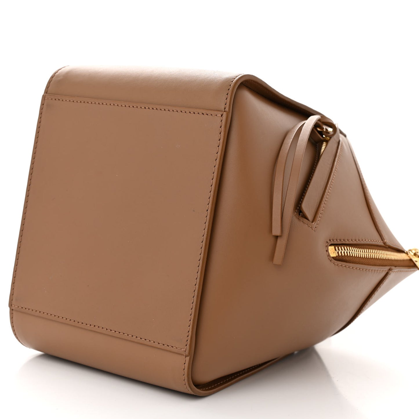 X SUNA FUJITA Satin Calfskin Lemur Hammock Shoulder Bag Oak