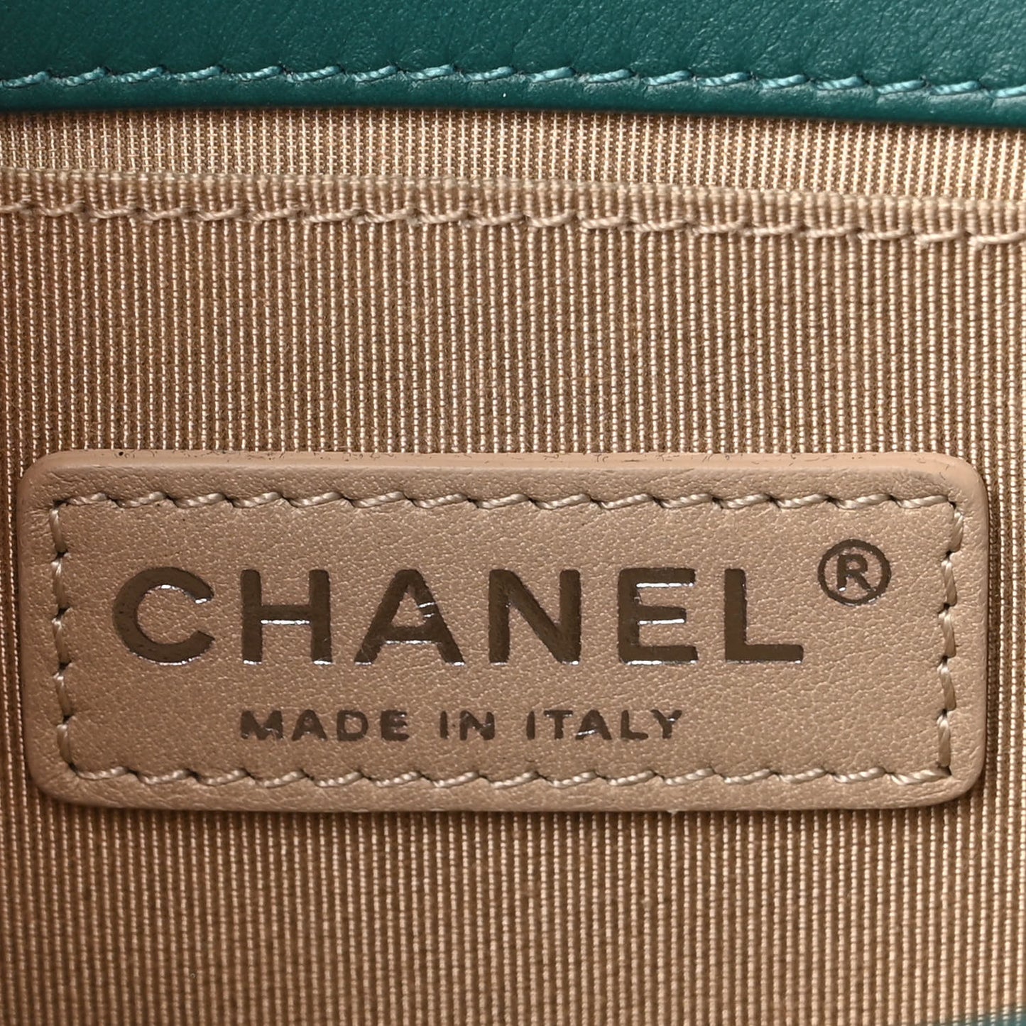 Lambskin Chevron Quilted Small Boy Flap Turquoise