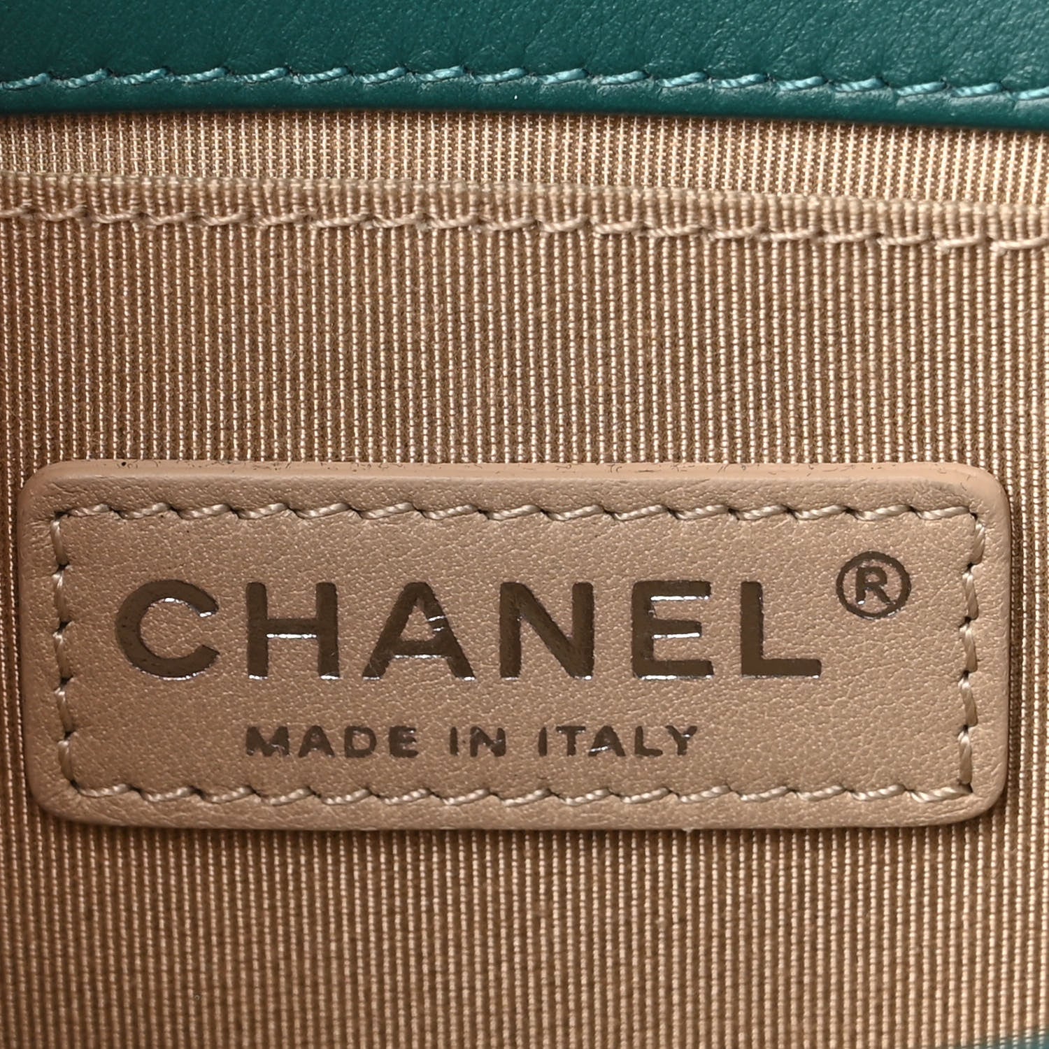 Chanel Lambskin Chevron Quilted Small Boy Flap Turquoise 6 of 12