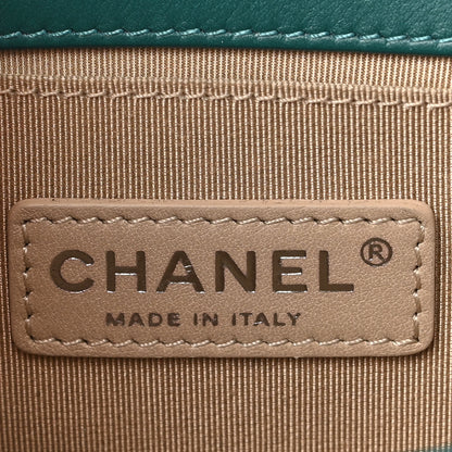Chanel Lambskin Chevron Quilted Small Boy Flap Turquoise 6 of 12