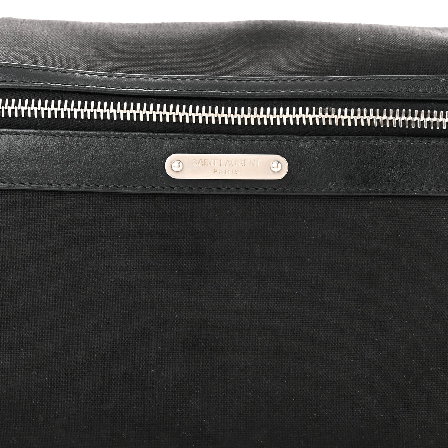 Canvas Calfskin City Belt Bag Black