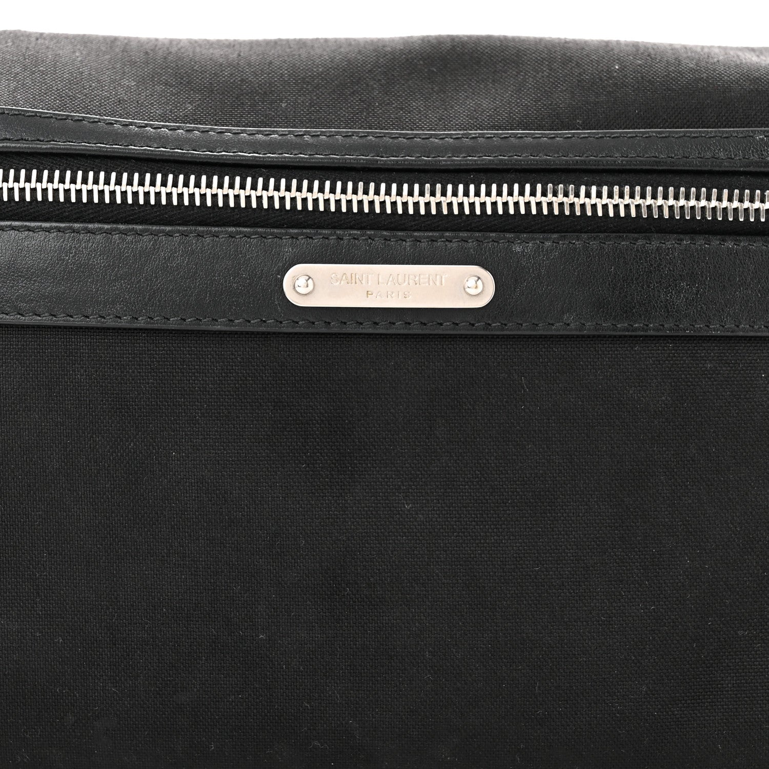 Saint Laurent Canvas Calfskin City Belt Bag Black 8 of 10