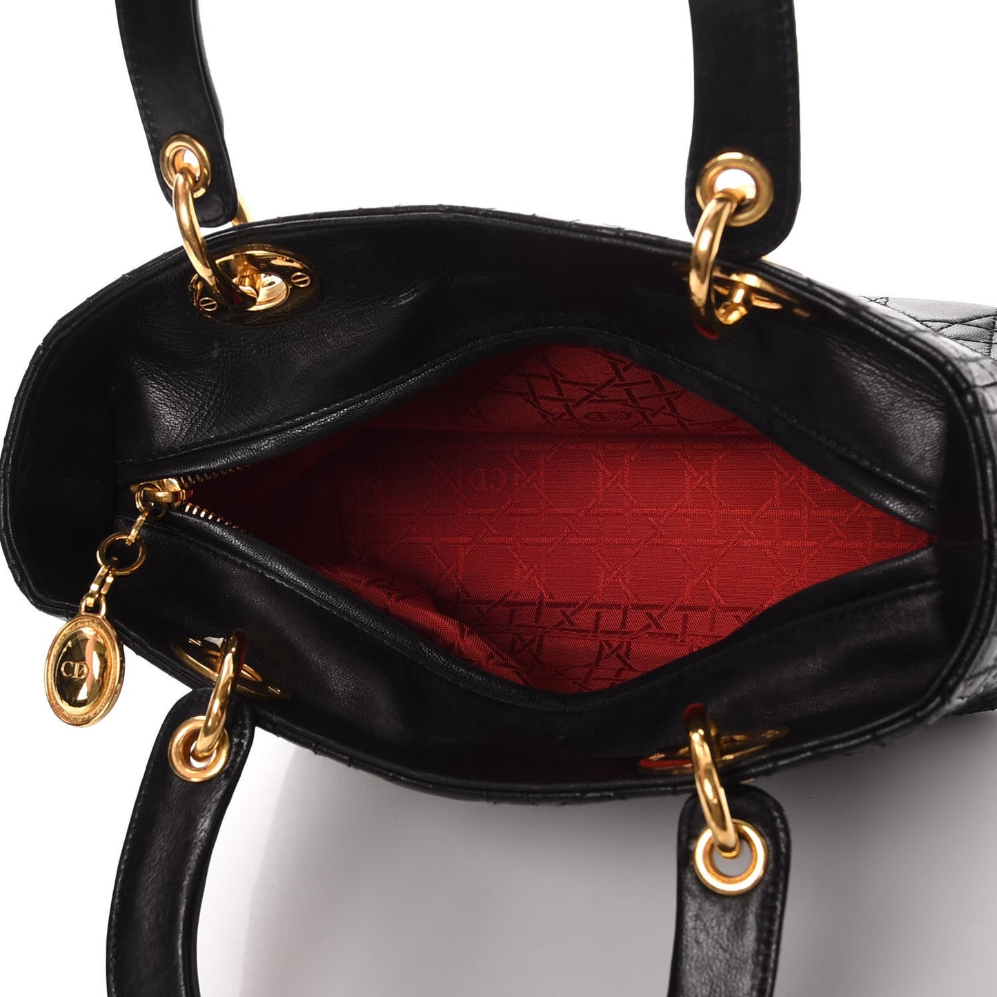 Lambskin Cannage Medium Lady Dior Black