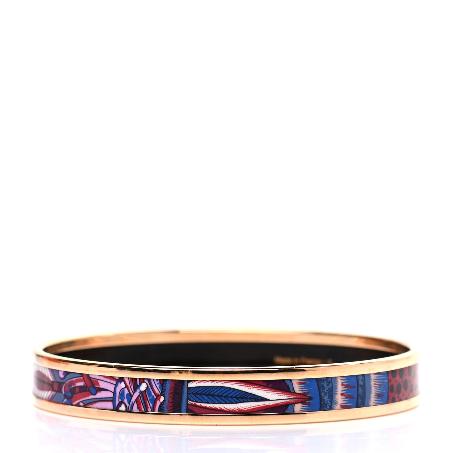 Hermes Enamel Printed Narrow La Marche de Savana Bracelet 62 Surnaturel 3 of 5