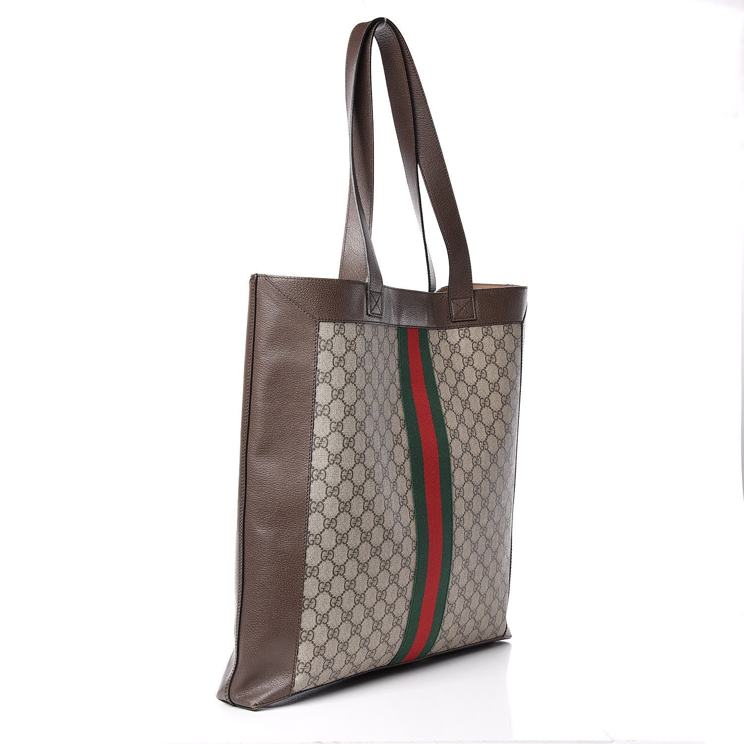 Gucci GG Supreme Monogram Web Large Ophidia Vertical Shopping Tote Brown 4 of 17