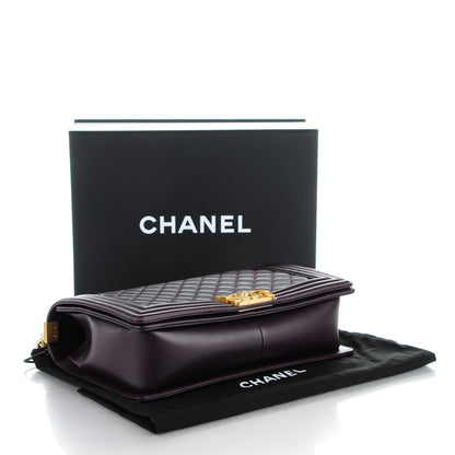 Chanel Lambskin Quilted New Medium Boy Flap Dark Purple 4 of 7