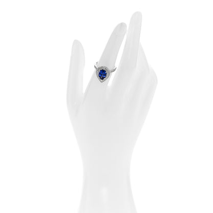 Tiffany Platinum Diamond Tanzanite Soleste Pear Cut Ring 56 7.75 2 of 5