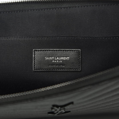 Saint Laurent Lambskin Mixed Matelasse Classic Monogram Zipped Document Holder Black 6 of 7