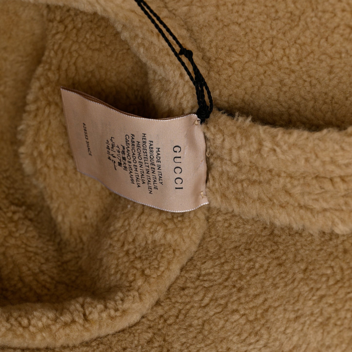 GUCC Wool Shearling Hat S Blue Beige