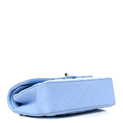 Chanel Caviar Quilted Small Double Flap Light Blue 4 of 13