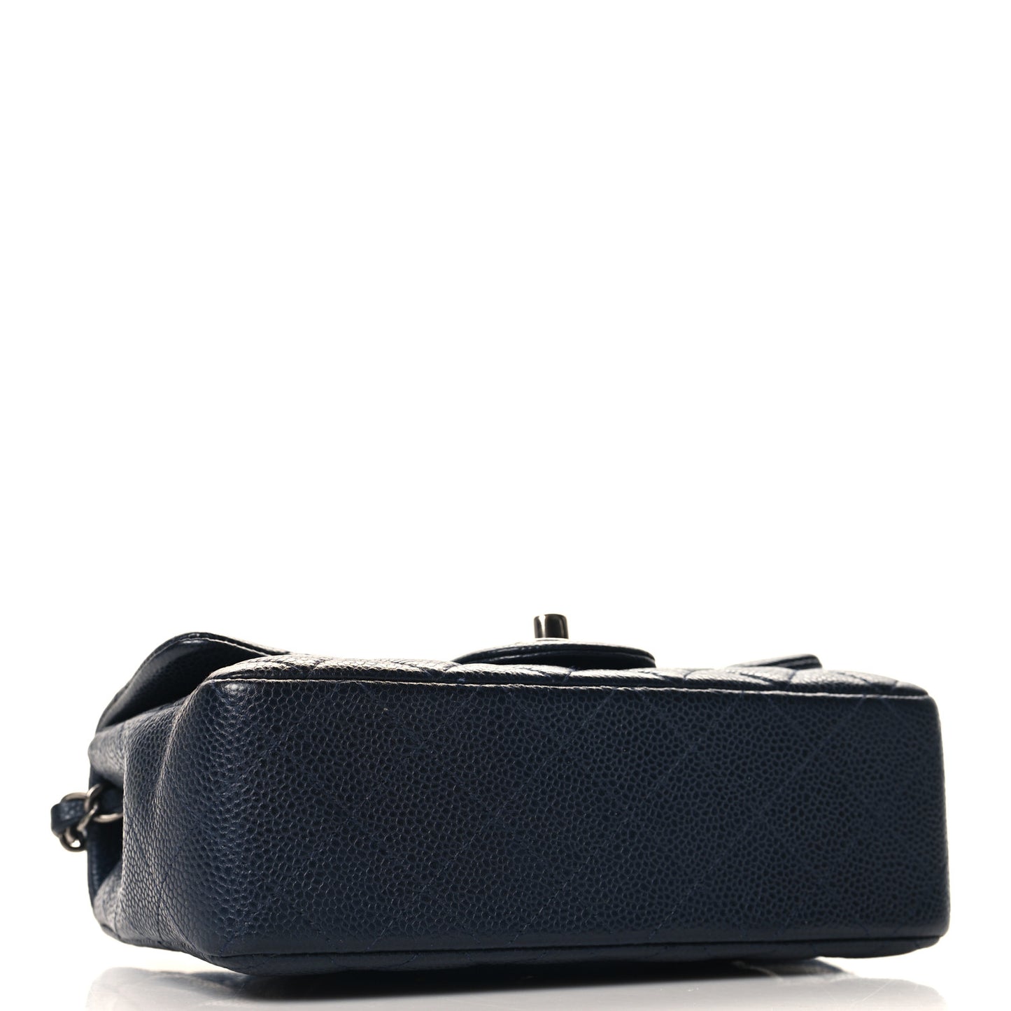 Caviar Quilted Mini Rectangular Flap Navy