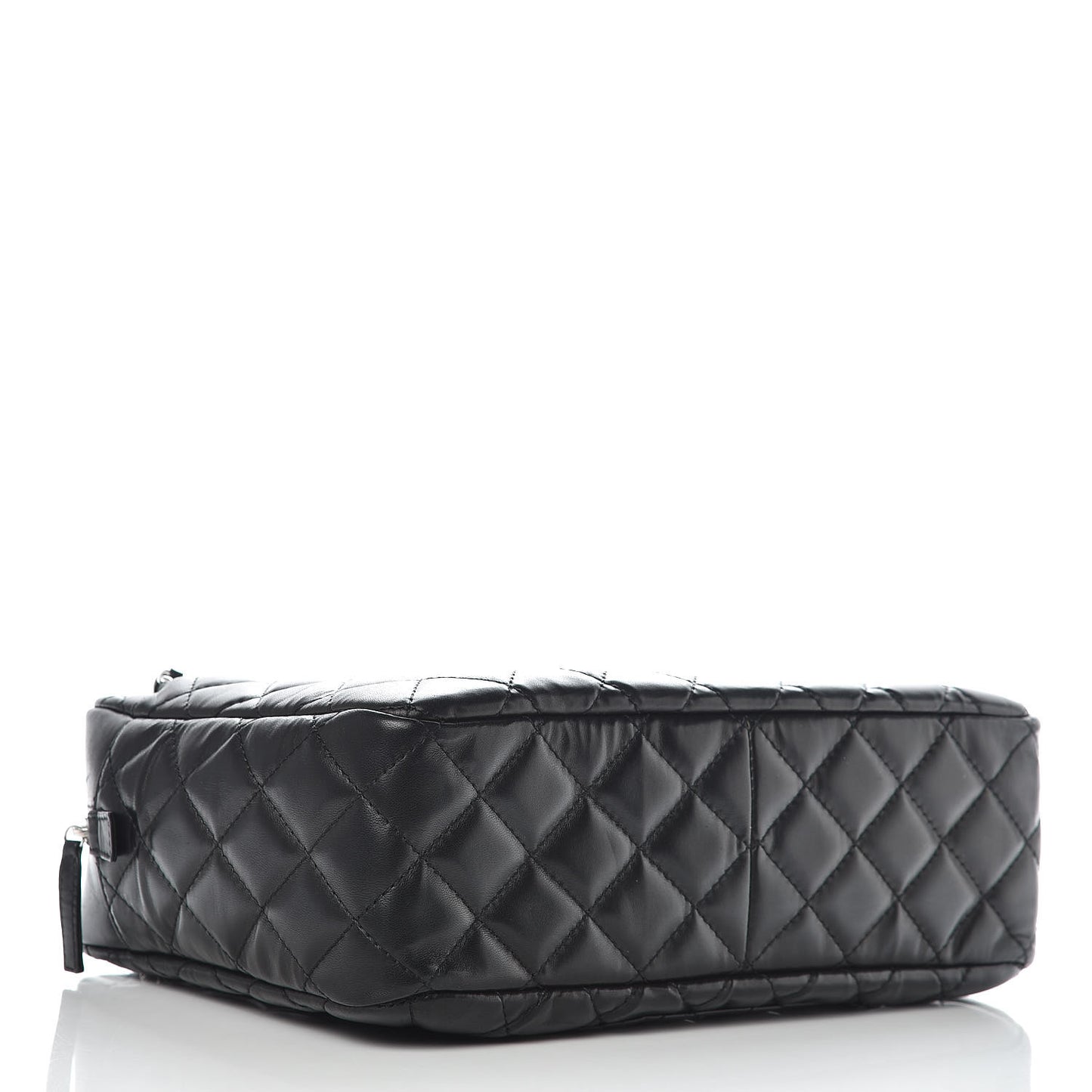 Lambskin Quilted Large Camera Case Black