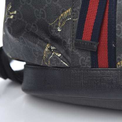 Gucci GG Supreme Monogram Tigers Double Buckle Backpack Black Multicolor 19 of 20