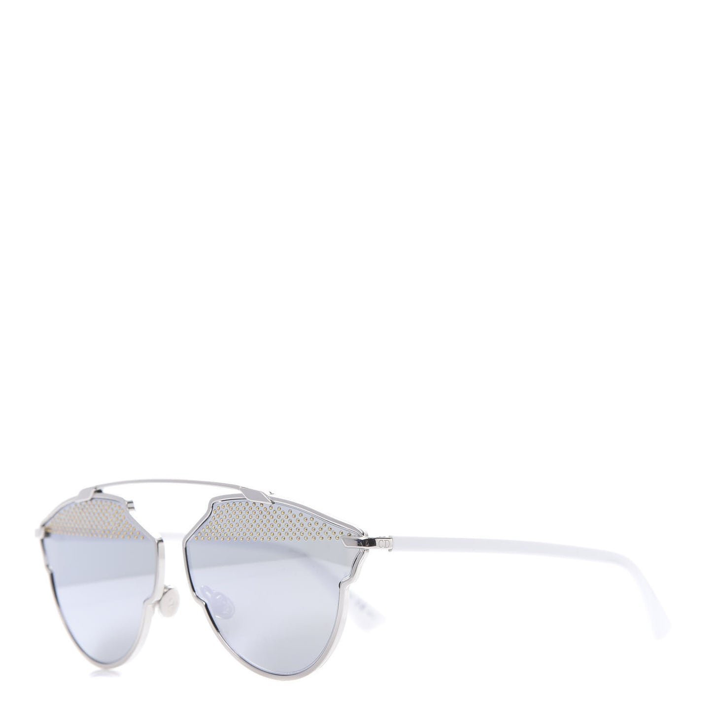 Studded So Real Sunglasses Silver White
