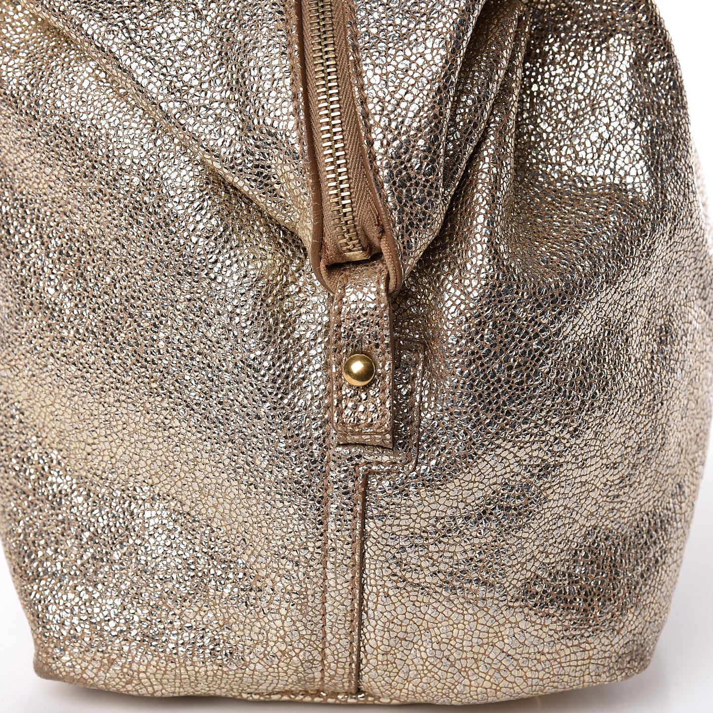 Volcano Crackled Calfskin Medium Easy Y Bag Gold