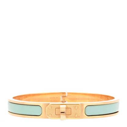 Hermes Enamel Mini Clic Kelly Bracelet PM Aqua 1 of 4