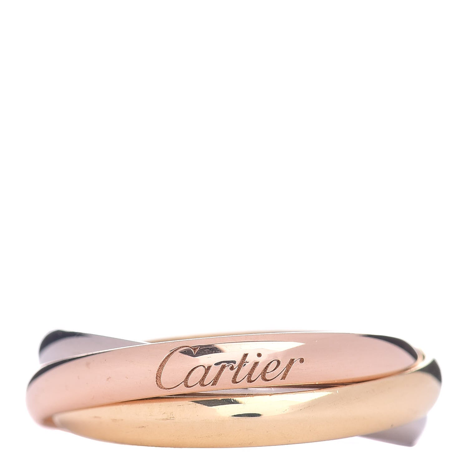 Cartier 18K Pink Yellow White Gold Small Trinity Ring 57 8 1 of 5