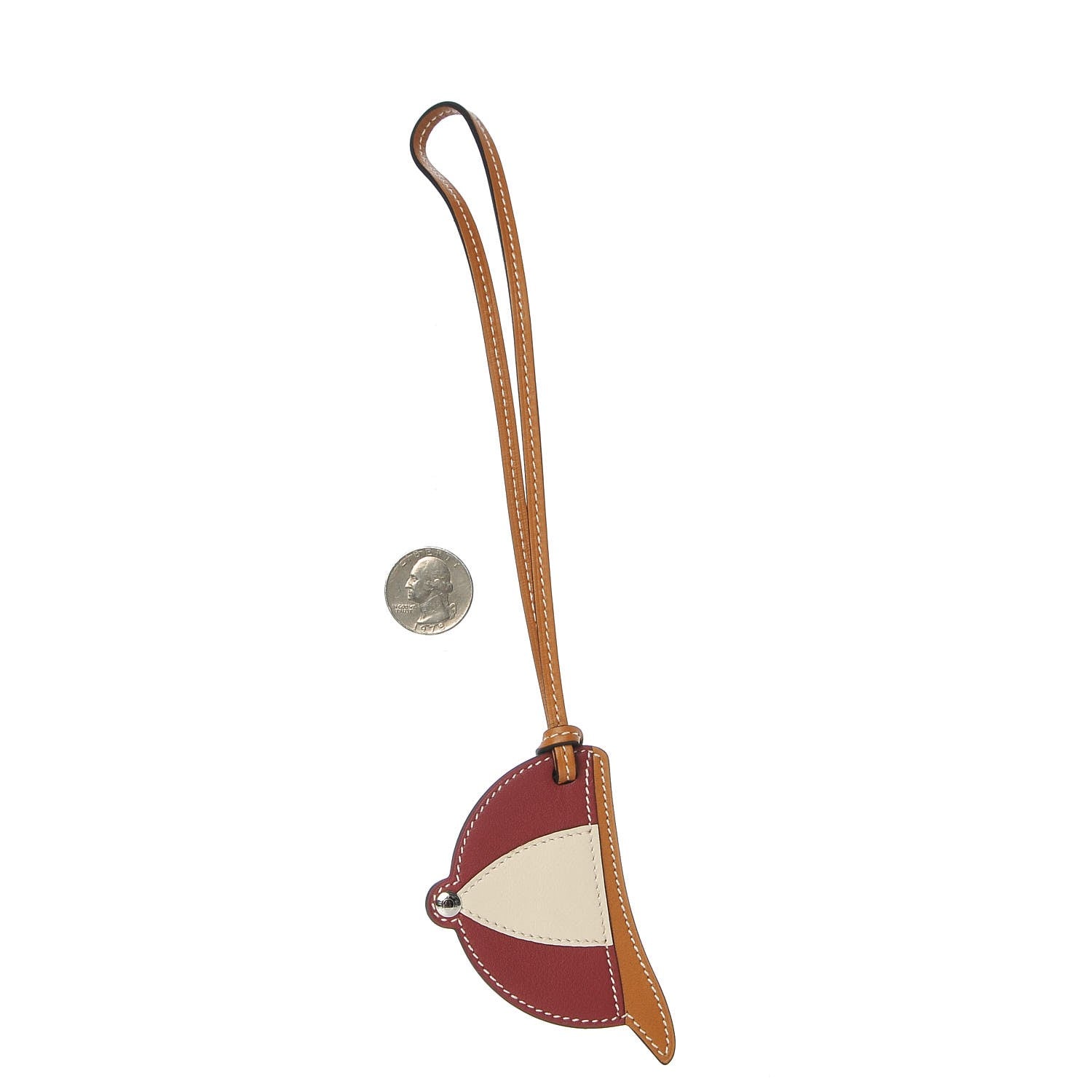 Hermes Swift Paddock Cap Bag Charm Rouge H Craie Sable 2 of 3