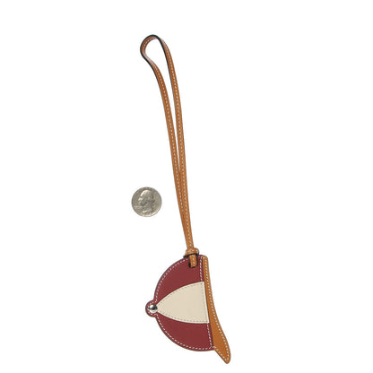 Hermes Swift Paddock Cap Bag Charm Rouge H Craie Sable 2 of 3
