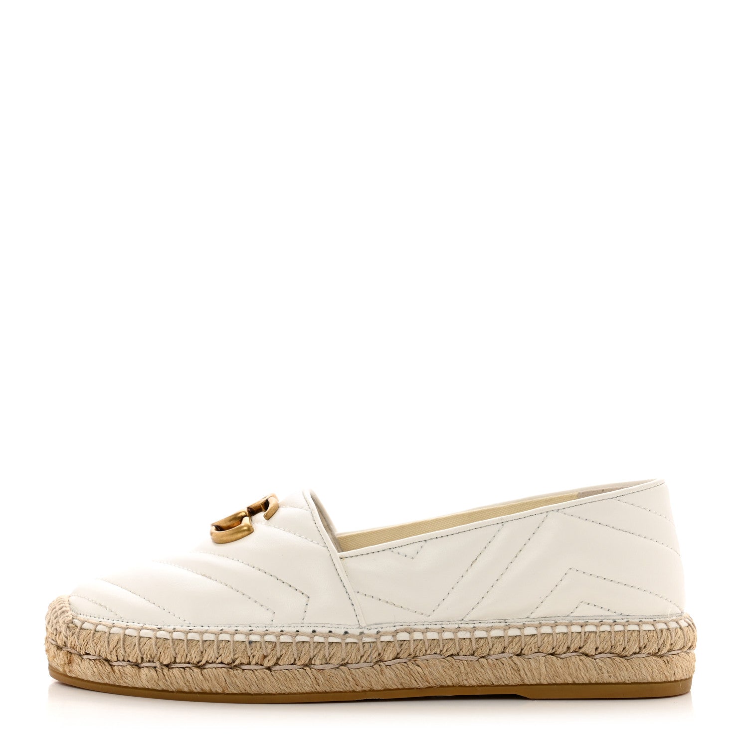 Gucci Nappa Matelasse GG Marmont Espadrilles 38 Great White 1 of 9