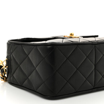 Chanel Lambskin Quilted Flap Camera Tassel Case Black 10 of 12