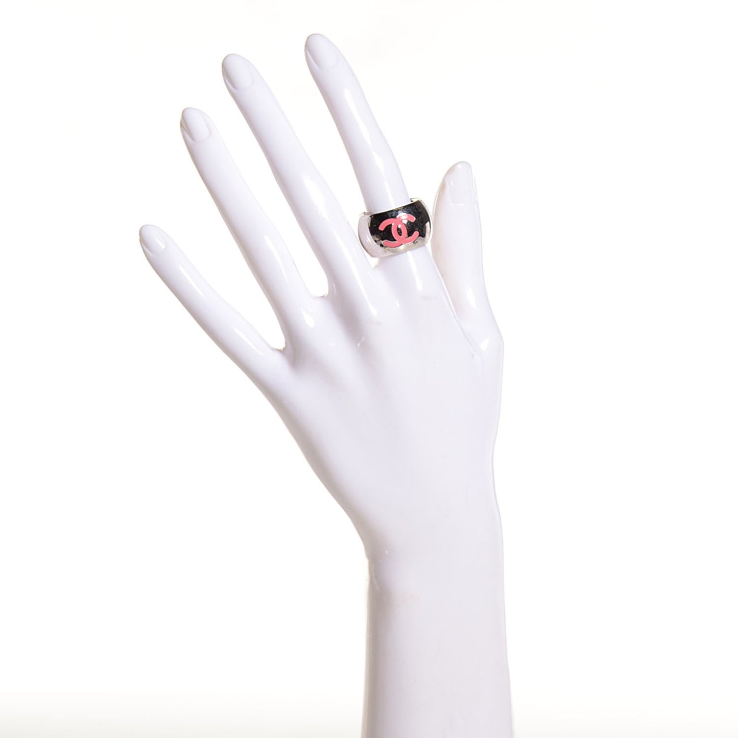 Enamel Valentine CC Ring 7 Pink