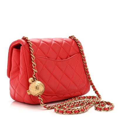 Chanel Lambskin Quilted Mini Pearl Crush Flap Red 3 of 10