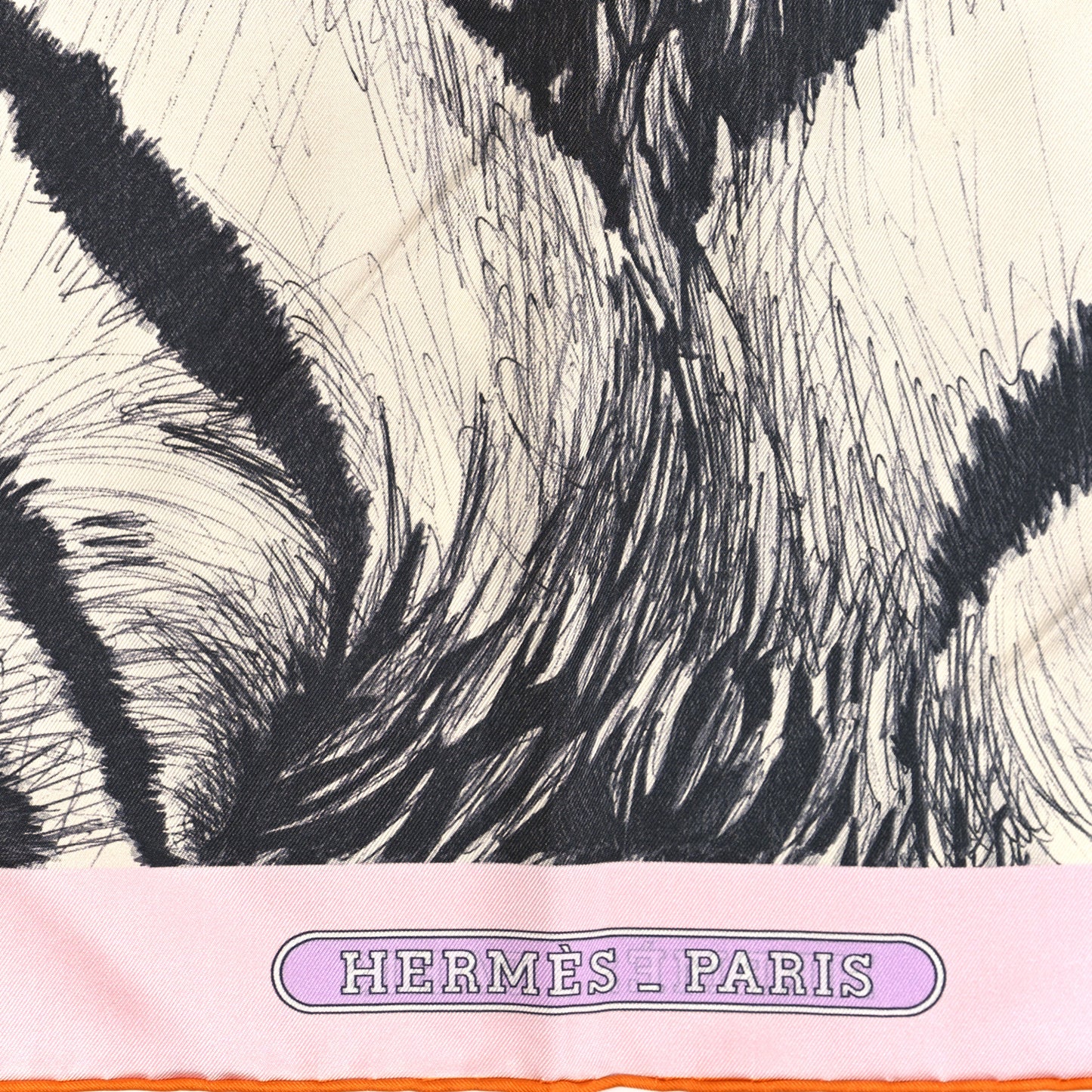 Silk Tiger Royal Double Face Scarf 90 Orange Rose Anthracite