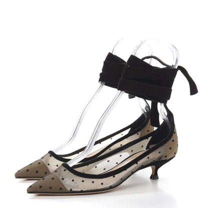 Christian Dior Suede Calfskin Lovely-D Ankle Wrap Pumps 35 Black 3 of 7