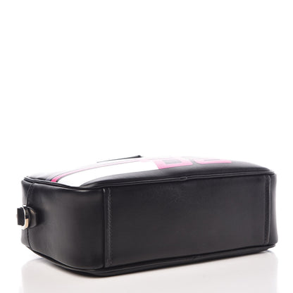 Prada City Calfskin Racing Logo Camera Bag Black Fuxia 4 of 8