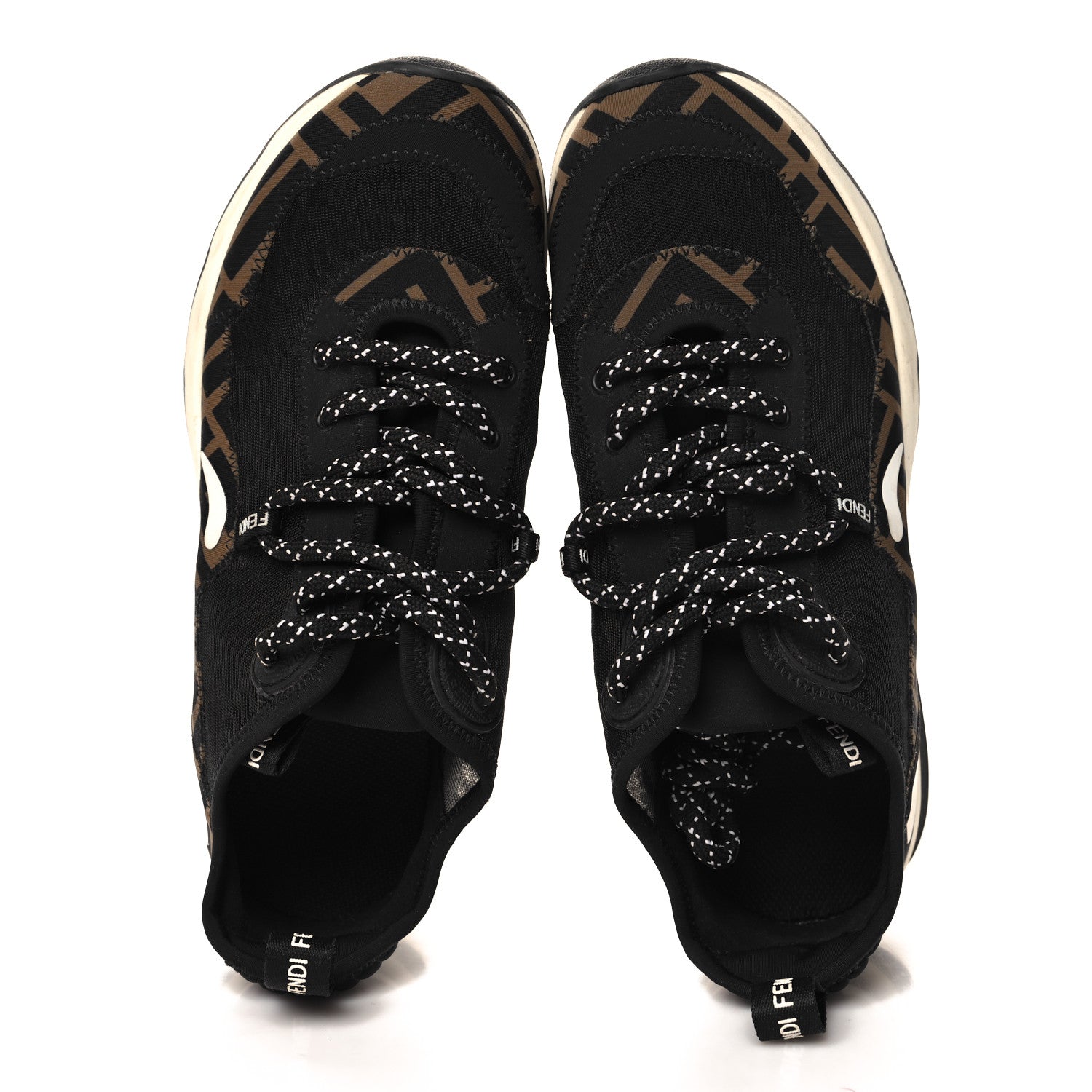 Fendi Technical Mesh Lycra FFreedom Patchwork Sneakers 36.5 Black Tobacco 2 of 8