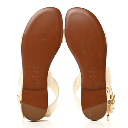 Christian Dior Calfskin D-Dior Sandals 37.5 White 5 of 10