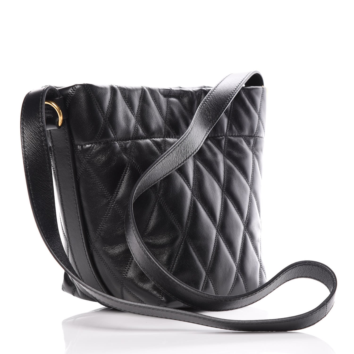 Givenchy Lambskin Quilted Mini GV Bucket Bag Black 3 of 9