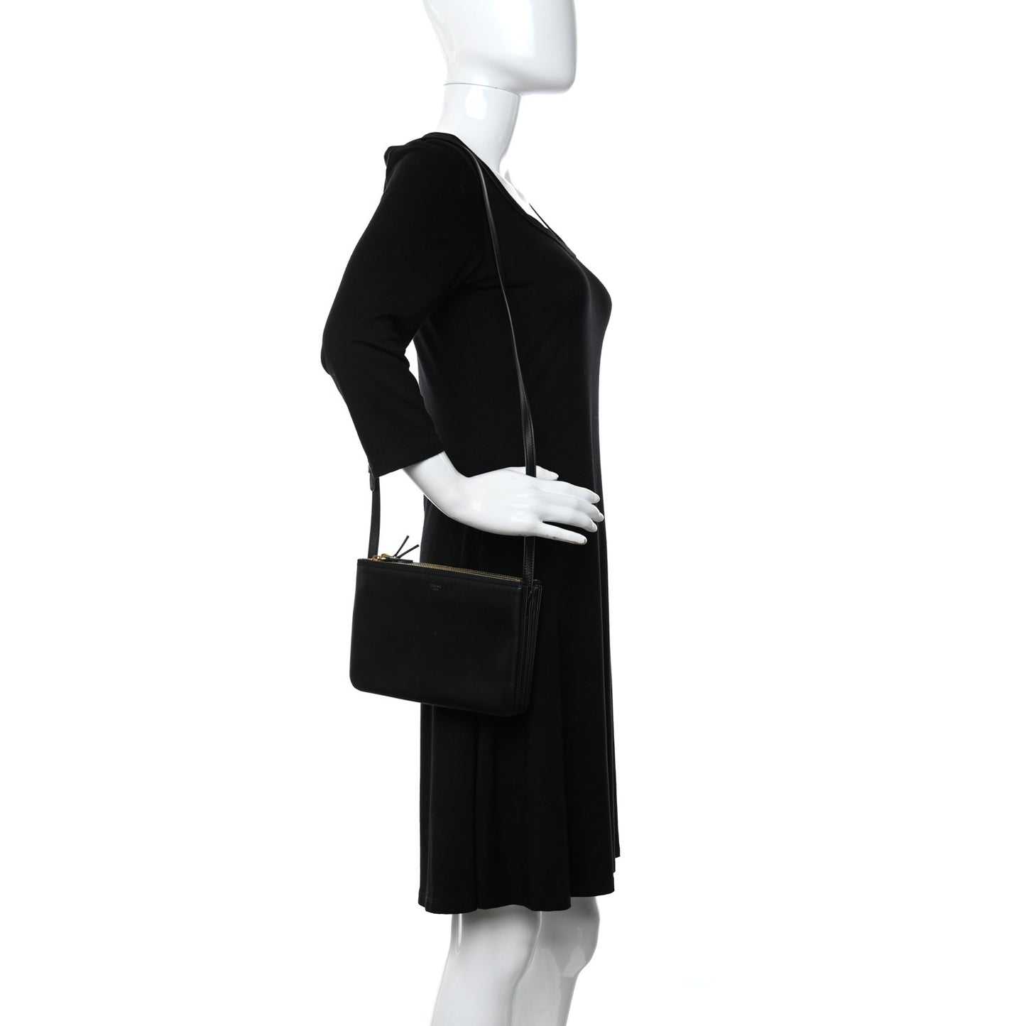Lambskin Small Trio Crossbody Bag Black