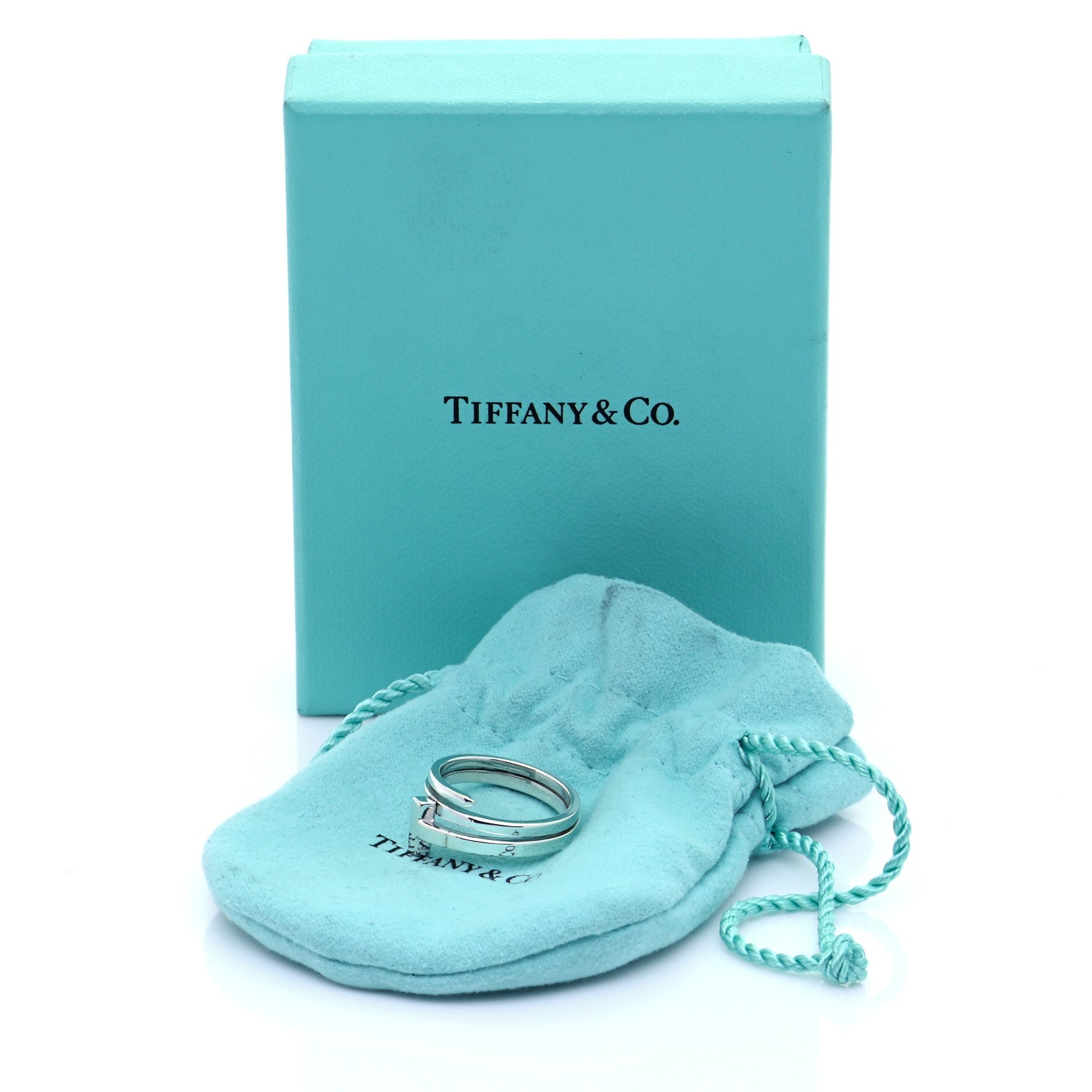 Tiffany Sterling Silver T Square Wrap Ring 57 8 5 of 5