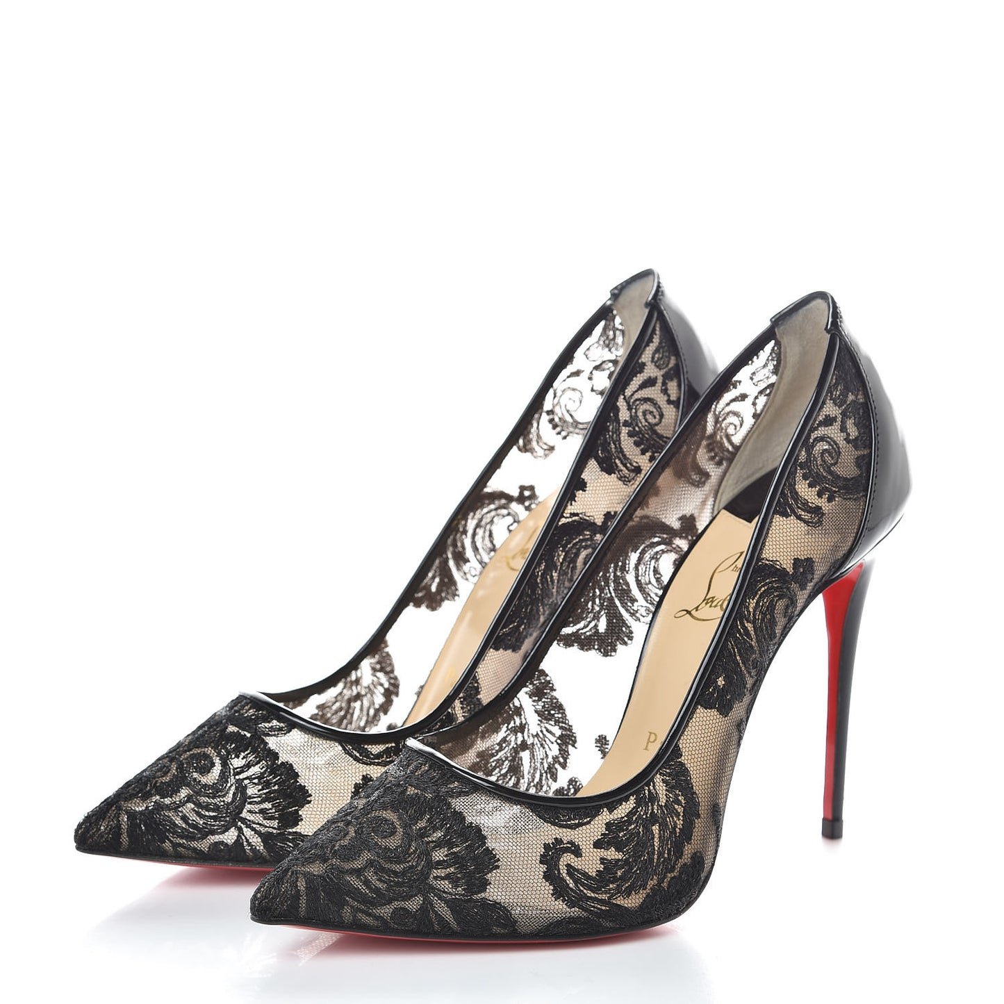 Dentelle Chantilly Follies Lace 100 Pumps 38 Black