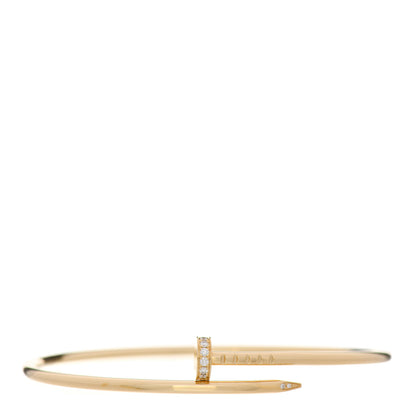 Cartier 18K Yellow Gold Diamond Small Juste Un Clou Bracelet 18 1 of 5