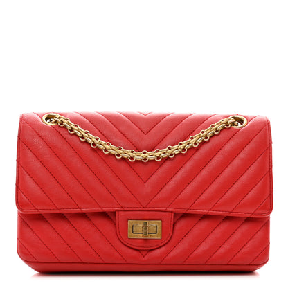 Chanel Calfskin Chevron Quilted 2.55 Reissue 225 Flap Red 1 of 15