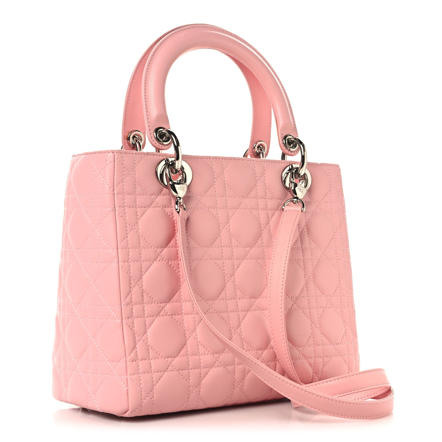 Christian Dior Lambskin Cannage Medium Lady Dior Light Pink 3 of 16