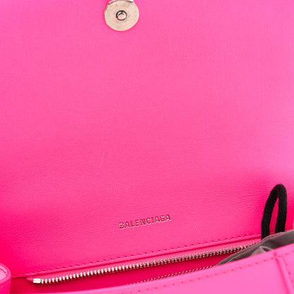 Balenciaga Shiny Box Calfskin Small Hourglass Top Handle Bag Acid Fuchsia 11 of 13