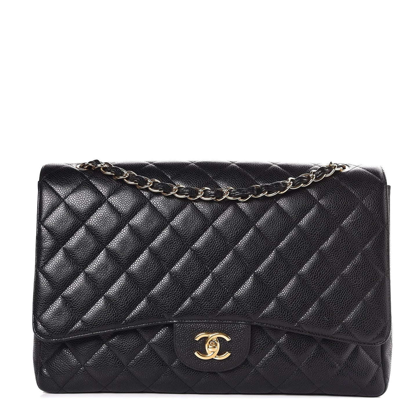Caviar Quilted Maxi Single Flap Black