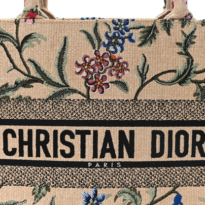 Christian Dior Raffia Embroidered Petites Fleurs Medium Book Tote Natural 8 of 12