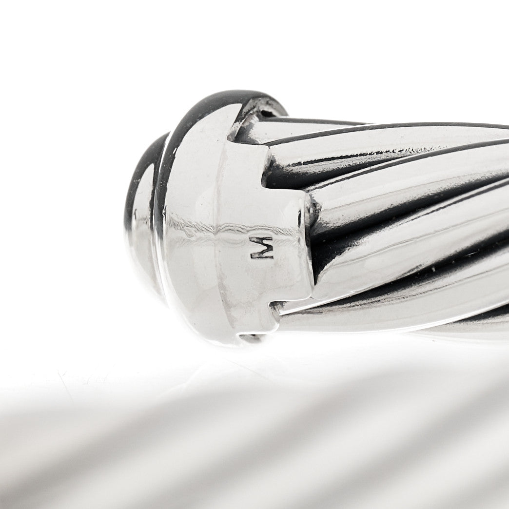 Sterling Silver Black Diamond 7mm Cable Classics Station Bracelet