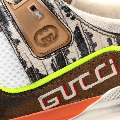 Gucci Suede Calfskin Tejus Printed Mens Ultrapace Sneakers 6 Natural Ardesia Neon Yellow 11 of 16